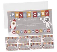 FIXOSHEE 100Pcs Multipurpose Cartoon Punch Cards Incentive Reward Flashcards for Classroom Teaching Business Student Encouragement with Name Reward Columns