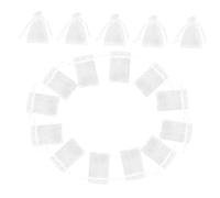 FIXOSHEE 100Pcs Small White Organza Drawstring Bags Portable Mesh Pouches for Jewelry Bracelet Packaging Party Decorations and Wedding Favor Storage