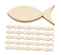 FIXOSHEE 100pcs Unfinished Wooden Fish Cutouts Natural Ocean Animal Shapes Cute Hanging Ornaments for DIY Crafts Room Home Decoration