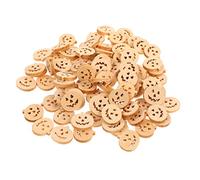 FIXOSHEE 100pcs Wooden Pumpkin Buttons for DIY Crafts Halloween Sewing Supplies Cartoon Style DIY Craft Supplies for Halloween Decor and Clothing Replacement