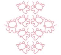 FIXOSHEE 10pcs Alloy Cat Charms Pink Painted Hollow Animal Pendants for DIY Jewelry Making Adorable Cat-shaped Ornaments for Bracelets Earrings Necklace Crafting Accessories
