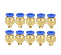FIXOSHEE 10pcs Brass Printer Pneumatic Quick Fittings Push to Connect Straight Air Connectors Adapters for Wear and Pressure Resistance