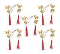FIXOSHEE 10PCS Chinese Year Horse Year Hanging Ornaments Red Tassel Feng Shui Wealth Success Decor for Car Home Door Tree Blessings Prosperity Charm