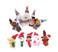 FIXOSHEE 10pcs Christmas Finger Puppets for Decorative Storytelling Dolls Soft Fabric Animal Playthings Educational Hand for Family Fun and Early Learning