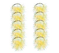 FIXOSHEE 10pcs Colorful Pom Hair Ties with Shiny Plastic Tinsel Strips Elastic Ponytail Holders for Women Gentle Hold Versatile Fashion Hair Accessories for Casual and Formal Occasions