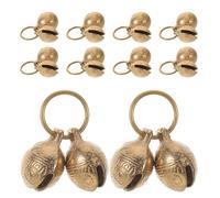 FIXOSHEE 10Pcs Copper Dog Collar Bells Tiger Head Design 22Mm - Pet Safety Bells for Puppy and Cat Collars, Metal Clasp Charms for Training and Decoration