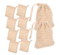 FIXOSHEE 10pcs Cotton Linen Soap Pouch with Drawstring for Shower and Bathroom Exfoliating Foaming Mesh Bags for Soap Storage and Quick Drying for Skin Cleaning and Bubble Creation
