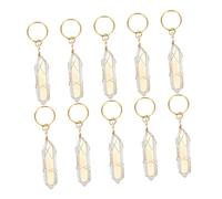 FIXOSHEE 10pcs Crystal Shaped Braids Jewelry Wire Wrapped Hair Rings Lightweight Decorative Dreadlock Charms for Women DIY Styling Braiding Accessories