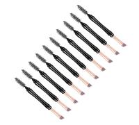 FIXOSHEE 10Pcs Dual Tip Eyebrow Makeup Brushes with Mascara and Brow Brush Portable Black Eye Makeup Tools for Precise Application Artificial Fiber for Easy Cleaning
