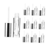 FIXOSHEE 10pcs Empty Lip Gloss Bottle Silver Hollow Out Lip Gloss Containers for Cosmetic Squeeze Use