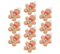FIXOSHEE 10pcs Gingerbread Man Charms DIY Jewelry Making Pendants Earring Pendants for Holiday Accessories Christmas Decorations