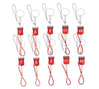 FIXOSHEE 10pcs Halloween Bloody Vampire Keychains Abs Keychain Packs with Blood Type Design B Ab Rh Pendant for Backpack Purse Decoration Party Favors and Trick Treat Gifts