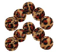 FIXOSHEE 10Pcs Indoor Cat Leopard Print Crinkle Balls for Kittens Interactive Small Furry Exercise for Stress Relief and Play