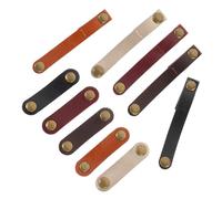 FIXOSHEE 10pcs Leather Cable Straps Wire Holder for Earphone and USB Cord Management Compact Snap Closure Organizer for Travel Home School Mixed Colors