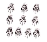 FIXOSHEE 10pcs Manicure Decals Diy Nail Decoration Alloy Skeleton Hand Drills Art for Women Easy to Apply Natural Artificial Nails for Creative Designs and Home Decor