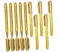 FIXOSHEE 10Pcs Metallic Paint Markers with Soft Brush Tip for Rock Painting Wood Crafts Fabric Tire and Shoe Decoration Oil Based Pens for Adults DIY Crafting