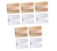 FIXOSHEE 10pcs Mineral Powder Puff and Loose Powder Puff Set, Rectangular Double-sided Flocked Cosmetic Cushion, High-density Makeup Tool with Strap for Facial Makeup in Skin Tone