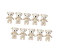 FIXOSHEE 10pcs Mini Bear Doll Soft Plush Stuffed Animal Tiny Bears Hanging Keychain Pendant