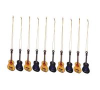 FIXOSHEE 10pcs Mini Guitar Decors Christmas Tree Ornaments Lightweight Miniature Musical Instruments for Xmas Party Decorations and DIY Crafts Gift