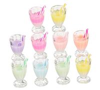 FIXOSHEE 10pcs Mini Resin Drinking Cup Charms with Hanging Loop for DIY Necklace Bracelet Earring Crafts Multipurpose Pendant Accessories Mixed Colors