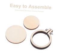FIXOSHEE 10pcs Mini Wooden Embroidery Hoops Adjustable Small Round Cross Stitch Frames for DIY Pendant Crafting and Home Decoration Lightweight Beige Circles for Sewing and Art Projects