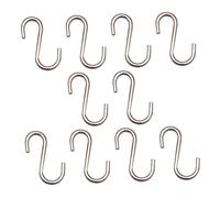 FIXOSHEE 10Pcs Miniature S-shaped Doll Hooks Hangers for Dollhouse Accessories Pretend Play Display Sturdy Silver Finish for Organization