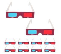 FIXOSHEE 10pcs Paper Glasses Red Blue Lens Glasses for Movies Tv Shows Art Viewing Science Experiments