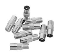 FIXOSHEE 10pcs Plated Type Female to Male Coaxial Adapter Connectors for Tv Satellite Antenna Threaded External Design for Secure Connection and Stable Signal Transmission