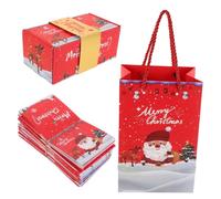 FIXOSHEE 10pcs Red Surprise Bounce Pop-up Boxes Bag and Folding Present Box Set for Christmas Holiday Candy Containers and Birthday Party Favor Packaging