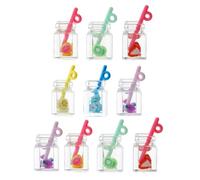 FIXOSHEE 10pcs Resin Fruit Tea Charms Mixed Colors Mini Drink Cup Pendants for DIY Jewelry Making Earrings Keychains Craft Accessories and Decoration