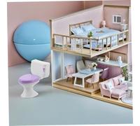 FIXOSHEE 10pcs Scale Mini Toilet for Dollhouse Bathroom Furniture Realistic Tiny Plastic Toilet Accessories for Micro Landscape Play Miniature Bathroom for Role Play and Imaginative