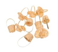 FIXOSHEE 10pcs Scale Miniature Flower and Picnic Baskets Bamboo Craft Containers for Fairy Gardens and Easter Decorations