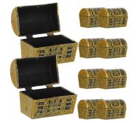 FIXOSHEE 10pcs Small Mini Treasure Chest Boxes Realistic Decorative Party Favors and Home Decor Ornaments Delicate Color and Fine Workmanship Eye-catching Desktop Miniature Treasure Boxes