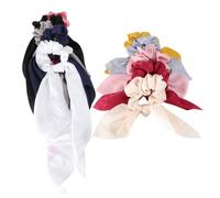 FIXOSHEE 10pcs Solid Color Satin Hair Ties Long Knotted Ponytail Holders with Bowknot Design for Women Hair Ropes for Secure Hold and Stylish Everyday Accessories