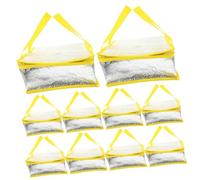 FIXOSHEE 10Pcs Thick Insulated Thermal Bags Large Capacity Food Storage for Take-Out Pizza with Non-Woven and Zipper Design for Freshness and Heat Preservation