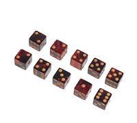 FIXOSHEE 10pcs Two Color Acrylic Dice with Large Dots Square Corner Dice for Bar Games Math Learning and Tabletop Gambling Accessories