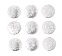 FIXOSHEE 10Pcs Vintage Metal Blazer Buttons Set Retro Round Adjustable Snap Fasteners for Coat Waist Smooth Burr Surface Mixed Easy No Sew Decor for Jeans and Jackets