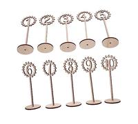 FIXOSHEE 10pcs Wooden Wedding Table Stands Hollow Desk Holders for Reception Seating Classic Hollow Out Design Table Cards for Party Anniversary and Event Centerpiece Decoration