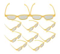 FIXOSHEE 10pcs Yellow 3d Anaglyph Glasses for Movies and Gaming, Video Eyewear Compatible with 3d Tvs and Projectors, Home Use Cinema and Television Glasses