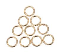 FIXOSHEE 10Pcs Zinc Alloy Spring O-Ring Buckles Inner Light Gold Round Snap Hooks Leather Bag Buckles for Purse Straps and Suitcase Keychain Clips