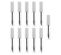 FIXOSHEE 11PCS 10ml Refillable Empty Mascara Tubes with White Pink Round Containers for DIY Eyelash Cream Storage Portable Cosmetic Bottles for Travel