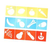 FIXOSHEE 12 Pcs Drawing Stencils Plastic Fruit and Vegetable Templates Safe for Art Painting DIY Crafts Paper Canvas Wood Fabric Walls