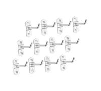 FIXOSHEE 12 pcs Metal Pegboard Hooks for Home Garage Storage Single Slant Design Pegboard Accessories Sturdy Metal Tool Hanging Hooks for Organizing Wrenches and Small Items Easy