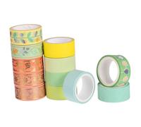 FIXOSHEE 12 Rolls Gold Foil Decorative Washi Tape Floral Pattern DIY Scrapbooking Supplies Beautiful Paper Tape for Handcrafts and Journal Borders and Practical Crafting Accessory