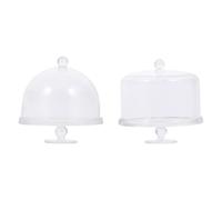 FIXOSHEE 12 Scale Miniature Dollhouse Accessories Dessert Display Stands with Dome Cover Dollhouse Cake Dome for Mini Dessert Display Décor