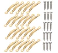 FIXOSHEE 12 Scale Miniature Dollhouse Furniture Handles Set, 24 Vintage Style round Arch DIY Drawer Pulls with 48 Screws, Tiny Replacement Handles for Dollhouse Decor and Mini Furniture