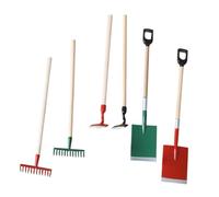 FIXOSHEE 12 Scale Red and Green Farm Tools Set for Doll House Gardening Decor and Landscaping Miniature