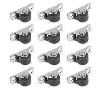 FIXOSHEE 12pcs 0.5 Inch Mini Fixed Caster Wheels for Furniture Drawer Roller Pulley Replacement, Appliance Casters for Cabinet and Office Desk, Guide Wheels for Kitchen and Storage