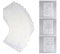 FIXOSHEE 12Pcs A4 Drawing Stencils Set for, Animal and Plant Painting Templates, DIY Figure and Plant Art Stencils for Creative Crafting and Educational Use