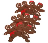 FIXOSHEE 12Pcs Christmas Cutlery Holder Set Gingerbread Man Design, Party Silverware Pouches, Festive Tableware Bags for Holiday Dining